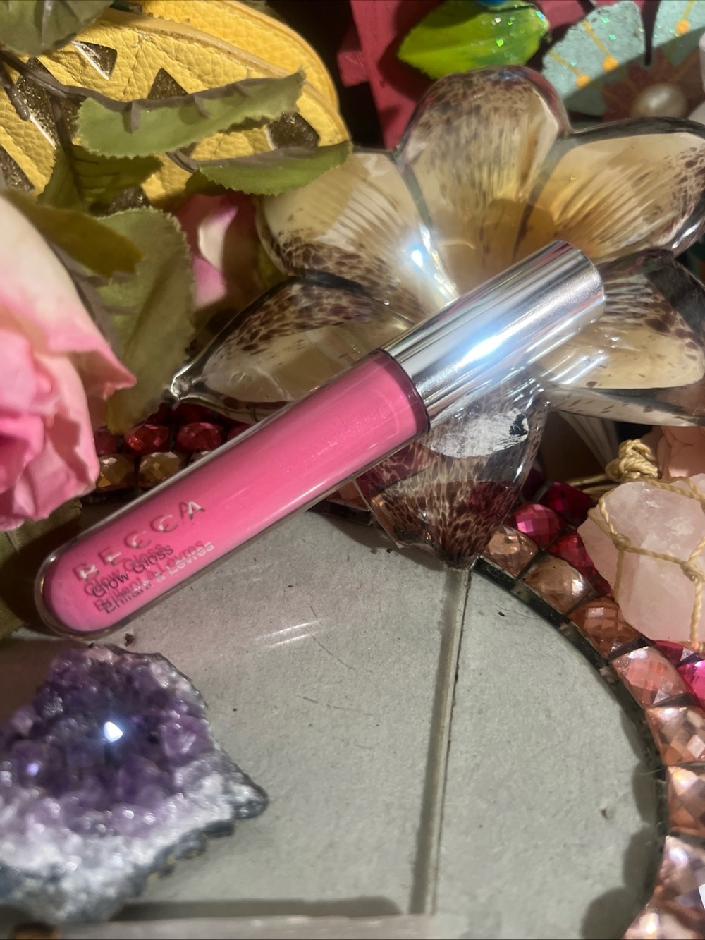 BECCA Pink Cream Gloss — Luminous Bubblegum Pink CAMELLIA shiny
